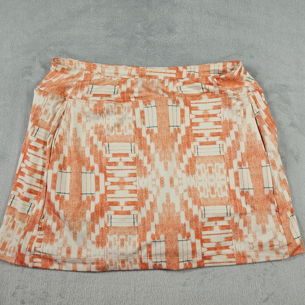 Title Nine Women Skort Large Golf Tennis Activewear Orange Aztec Prep Pickleball